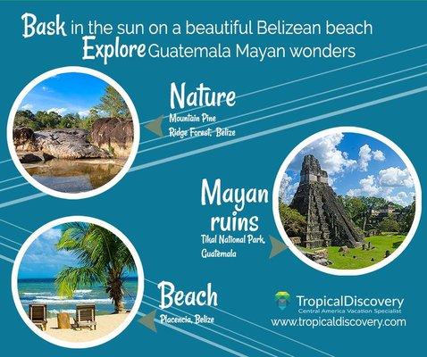 Belize Beaches and Mayan Wonders (10 days/9 nights tour) https://tropicaldiscovery.com/tour/belize-beaches-guatemala-mayan-wonders/