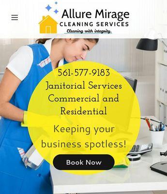 Our commercial and residential cleaning are customized for any of your specific needs. We are available to serve you, give us a call today.