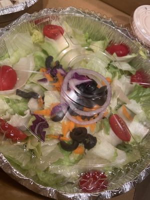 House garden salad with homemade Italian dressing