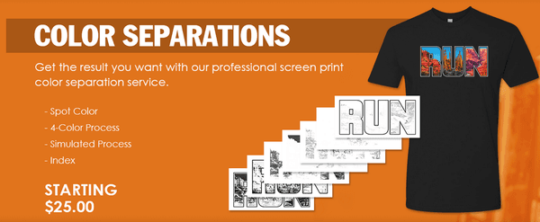 Color Separations service for screen printing