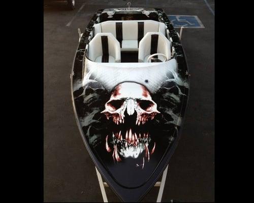 Full boat wrap for 'Sinister' this won 2nd place in a nation wide boat wrapping contest.