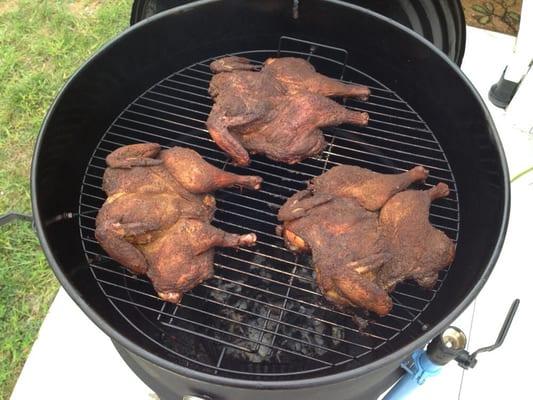 Chickens done on smoker