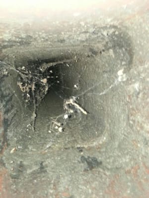 Chimney flue before cleaninig