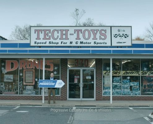 Tech-Toys Parsippany NJ, They Filmed a Progressive Insurance Commercial Here For Some Reason??