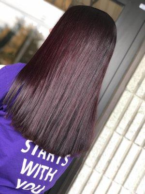 Plum hair in the air