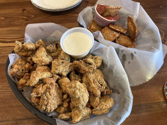 Fried Shrooms & Toasted Ravioli appetizers