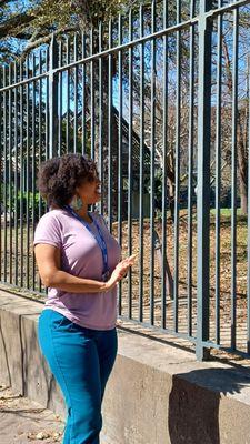 That's me explaining what used to be where Armstrong Park is currently located, and what effect it had on the Treme community.