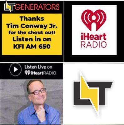 Check out our friend Tim Conway Jr. on KFI AM 650 and remember..."No More Blackouts!"