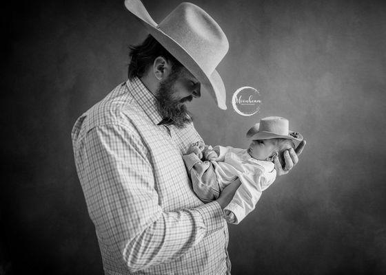 Newborn Photography Session with Daddy and Son.