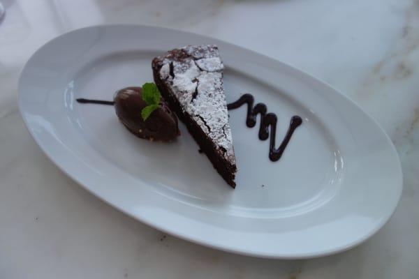 Flourless Chocolate Torte with Chocolate Sorbetto