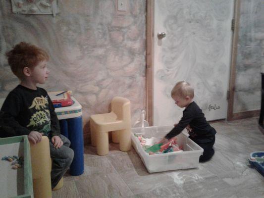 Salt box instead of sand box!! It is kid's day.