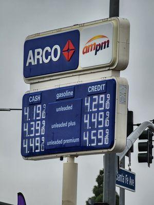 Gas prices as of 1-22-24