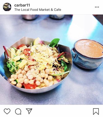 Mixed greens salad and tomato basil soup- both amazing!