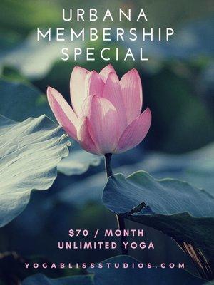 Urbana Membership Special - $70/Month for Unlimited Yoga!