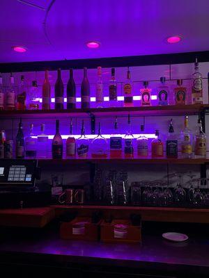 Bar with cool lighting