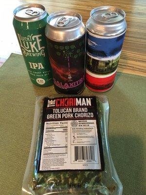 Craft beers & The Chori-Man Tolucan Green Chorizo