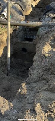 Septic tank installed backwards