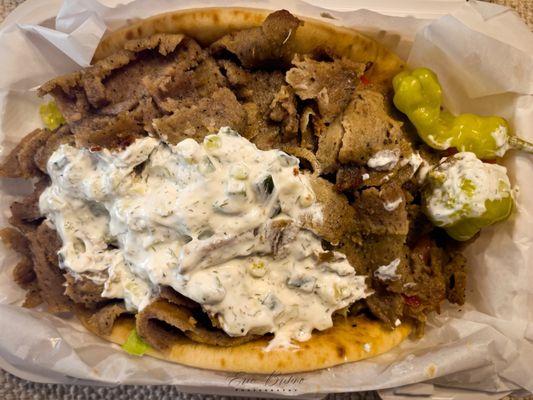 Lamb gyro. Wednesdays gyros are $8.99.