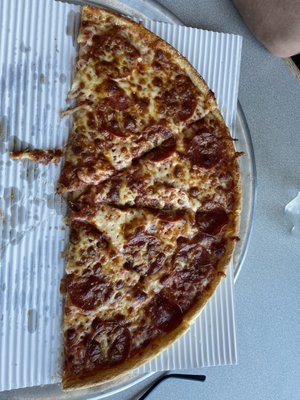 Traditional pepperoni pizza