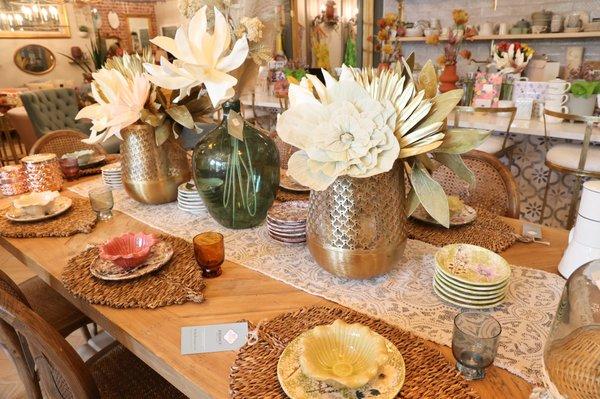 Home goods from hand painted ceramic plates to beautiful seating!