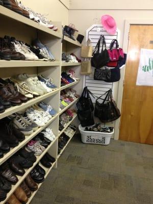 Shoe and purse section in the back