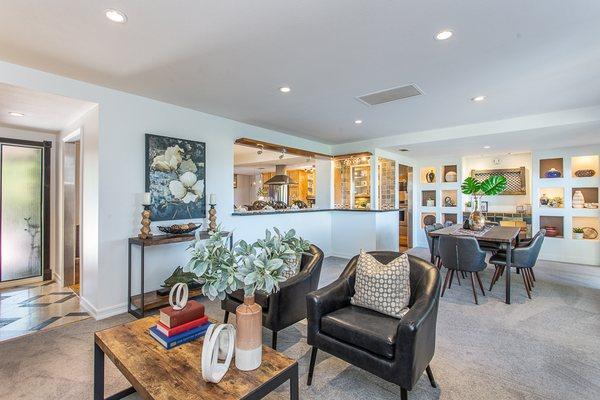 open concept living room and dining room