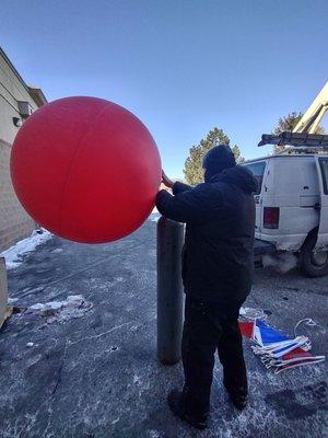 Cloud Buster's get attention from far away and people gravitate towards these giant blimps above your business.