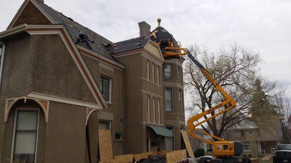 Historic Denver Roof Installation with Turret