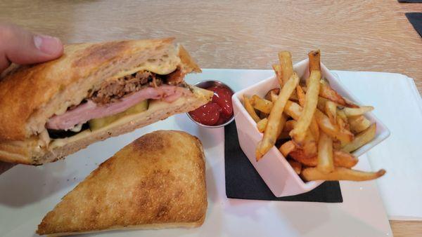 Cuban Panini with Truffle Fries