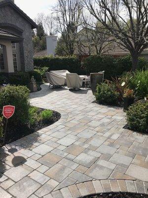 New Beautiful Paver Walkway using Calstone Antique Mission Stone.