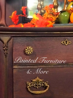 An antique sideboard buffet. Refinished in Black Cherry synthetic paint.