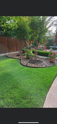 Rock can add a beautiful accent to your lawn.