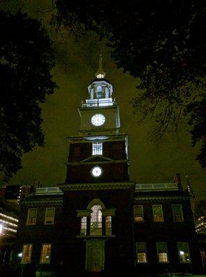 Independence Hall at night