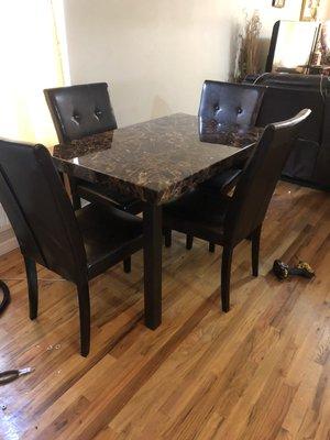 Furniture assembly dinning table