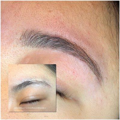 Brow wax before and after