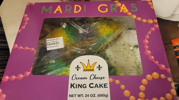 Cream Cheese filled King Cake from Walmart