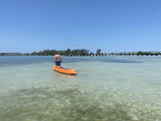 Sand bar and trestle