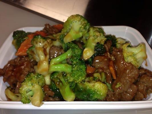 Beef with Broccoli. Very tender beef.