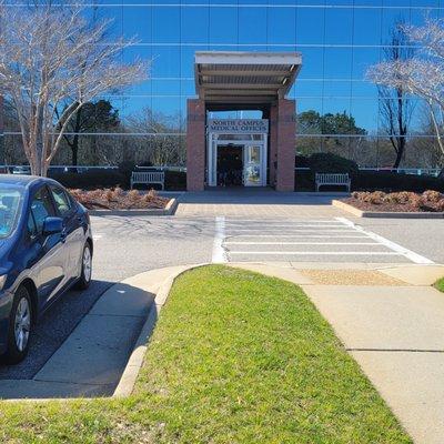 Front Entrance of North Campus Building at Semtara Complex in Hampton, VA off Coliseum Blvd.