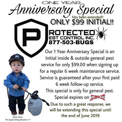 Anniversary Special Has Been Extended For The Month Of June! Don't Wait Call Us Today!