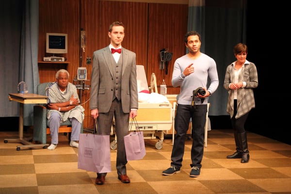 Randy Brooks, Adam Halpin, Corbin Bleu and Colleen Zenk in the world premiere of FAMILY SHOTS (2015)