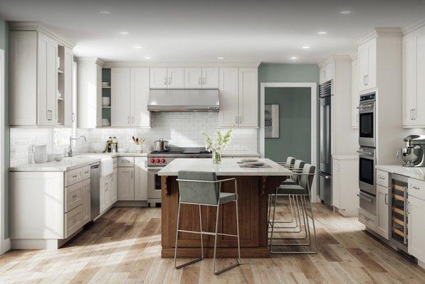 Colorado White Shaker Kitchen Cabinets