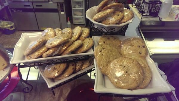 Fresh baked chocolate chip cookies. I had to have two.