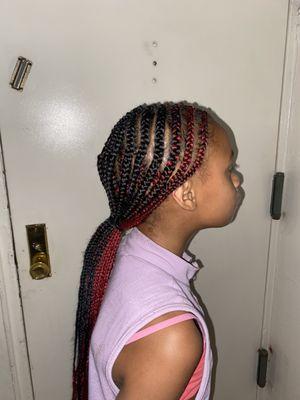 Red and black braids