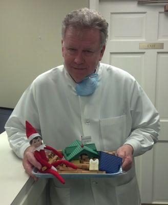 Dr. Hendrick helps Elfie design his ideal dental practice so that he can be a dentist when he is not helping Santa.