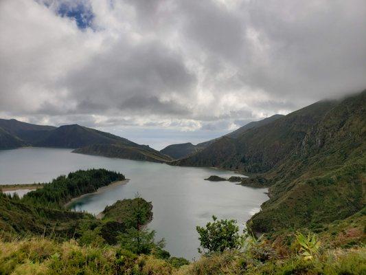 One of the many volcano crater lakes in the Azores, Portugese islands.