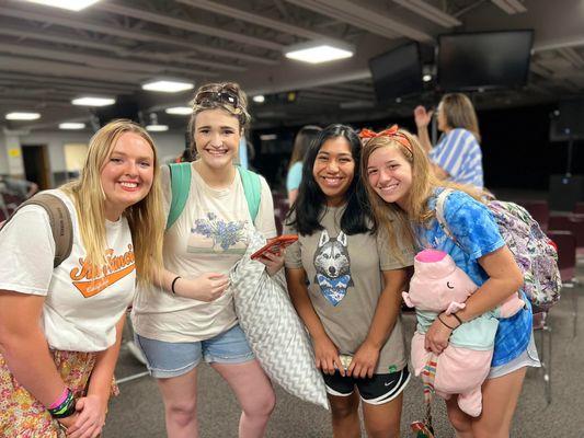 Youth Group getting ready to head out to camp.