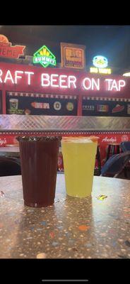 Chocolate chip cookie beer and caramel apple seltzer