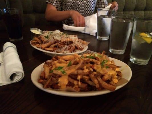 Wisconsin cheddar fries and Parmesan truffle fries