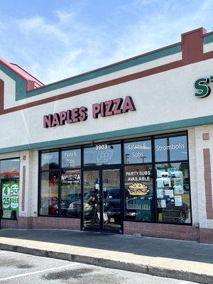 Storefront. Sandwiched between a Jimmy John's and a Starbucks. Skip those and GO HERE. Amazing hot cheesesteaks and subs!